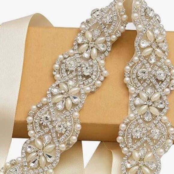 NWT Galina Beaded Strapless Tea Length Wedding Bridal Gown Dress in Ivory Size 6 - Picture 9 of 10